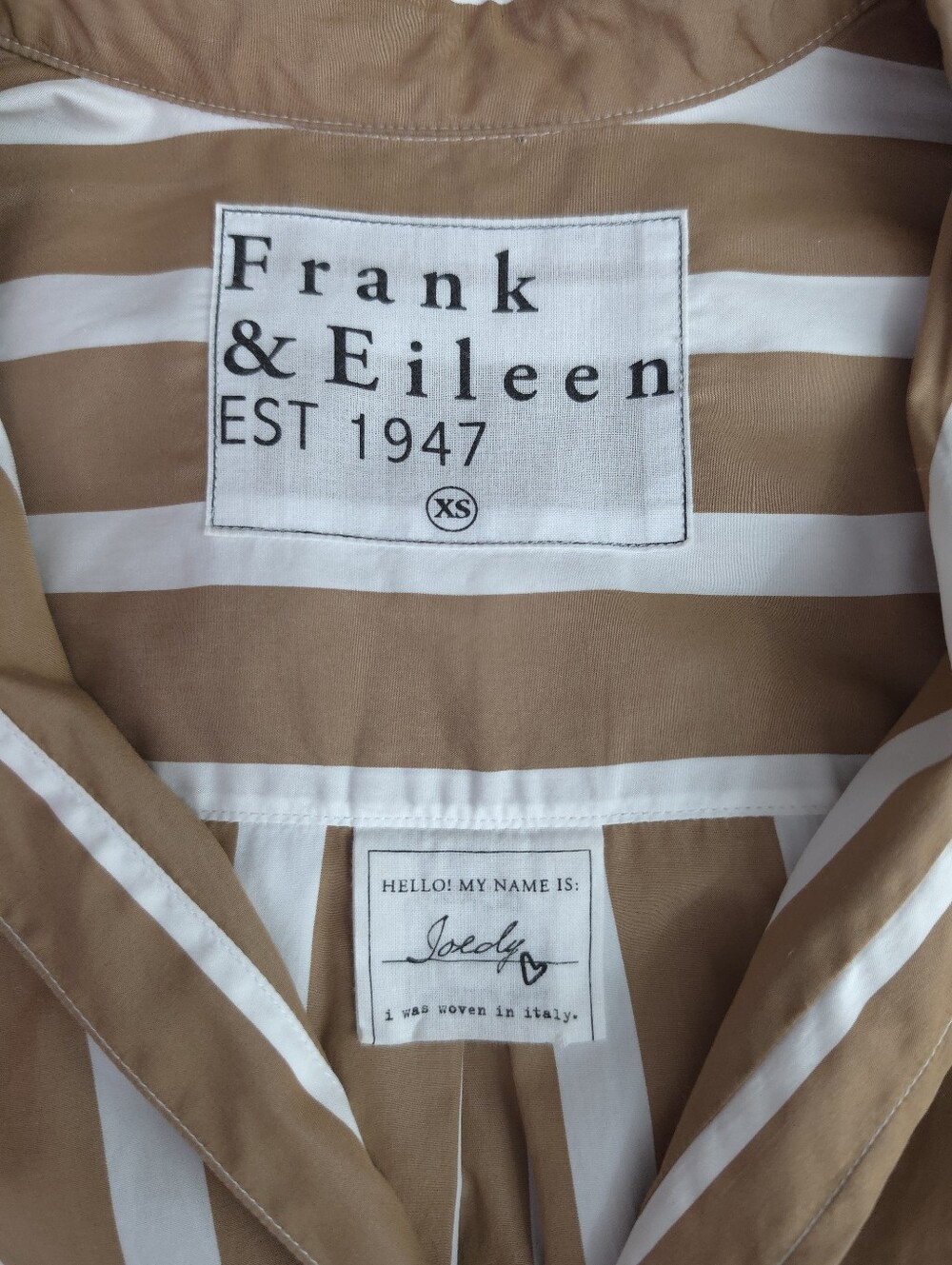 Frank & Eileen Joedy‎ Button Up Shirt in Camel Stripe - Picture 5 of 11